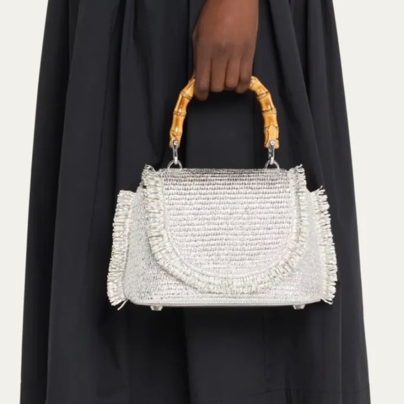 Cult Gaia Ozzy Mini Fringe Metallic Top-Handle Bag - Picture 2 of 8